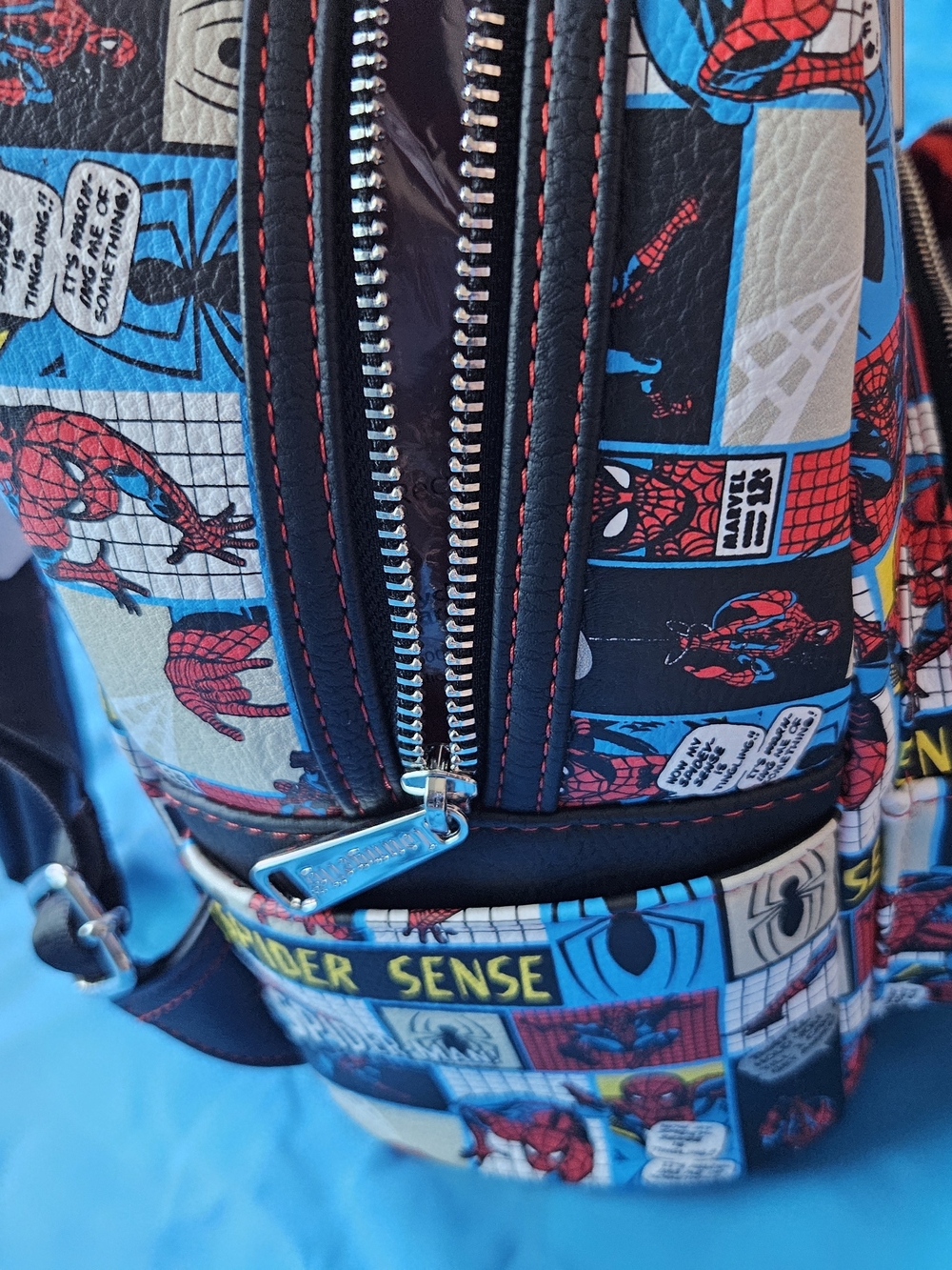 Disney Parks Marvel Spider-Man "Spider Sense" Comic Strip Loungefly Mini Backpac - Picture 6 of 7